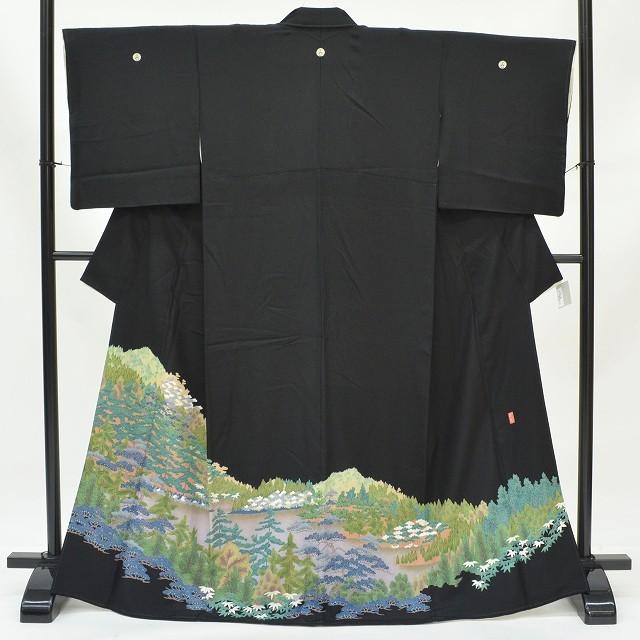 リサイクル着物 黒留袖 中古 正絹 五つ紋 比翼付き 仕立て上がり