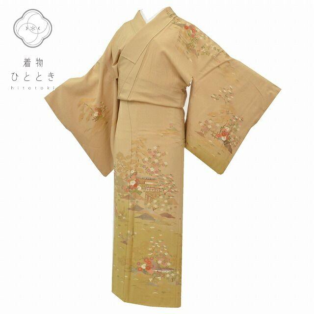 訪問着 中古 正絹 仕立て上がり 袷 モデルサイズ裄 pp2064b