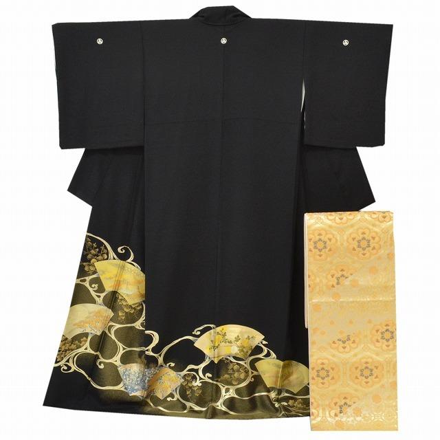 黒留袖 正絹 袋帯 セット 仕立て上がり 伝統工芸士 元橋宏太郎 落款有 裄