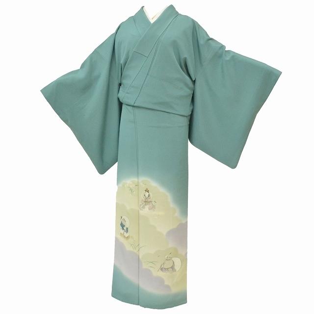 リサイクル着物 色留袖 中古 正絹 仕立て上がり 紋なし 落款有 裄68.5 