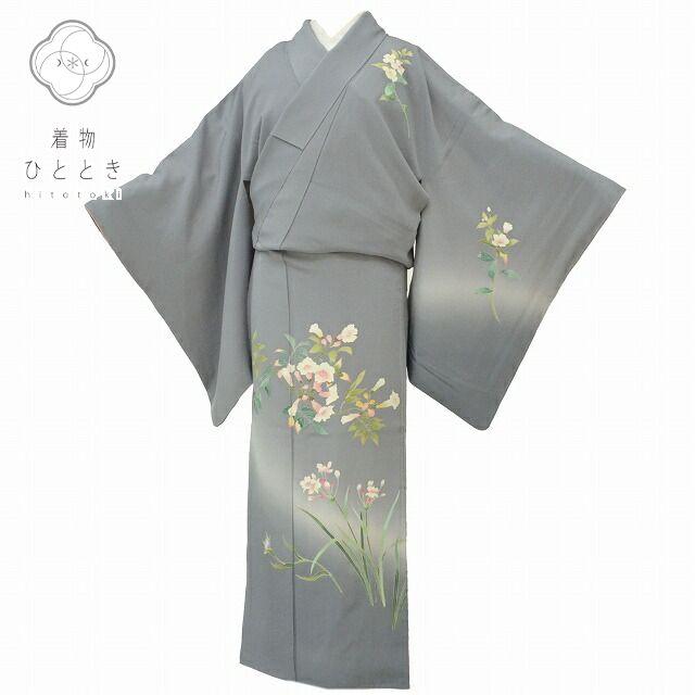 リサイクル着物 付下げ 中古 正絹 仕立て上がり 袷 加賀友禅 裄67.5cm