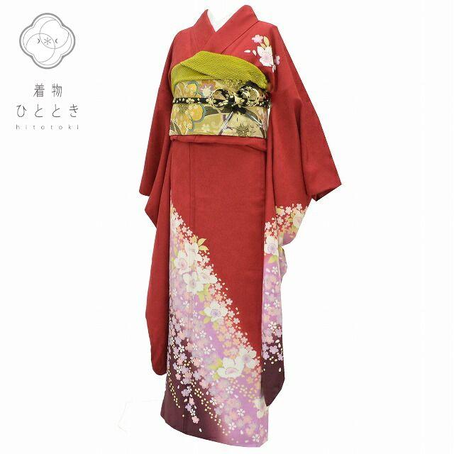 振袖 袋帯 正絹 帯締め 帯揚げ 飾り紐 5点セット 総絞り 裄65.5