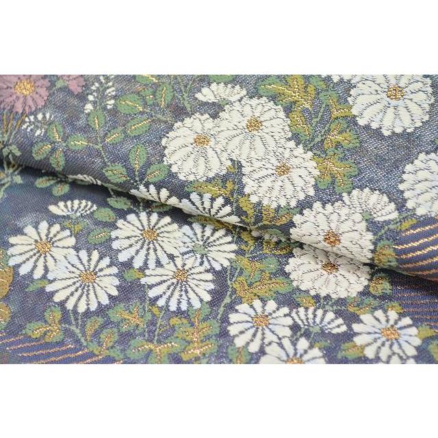 袋帯 中古 リサイクル正絹 仕立て上がり 訪問着 留袖 唐織 紫色系 四季