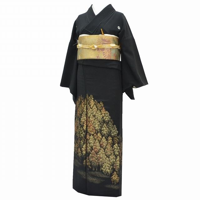 長襦袢➕訪問着　フルセット　着物　正絹　袷　絞り　比翼仕立て　江戸の町　N2 正絹比翼仕立て黒留袖・長襦袢・着物バック・帯あげ・帯締・壽恵廣セット