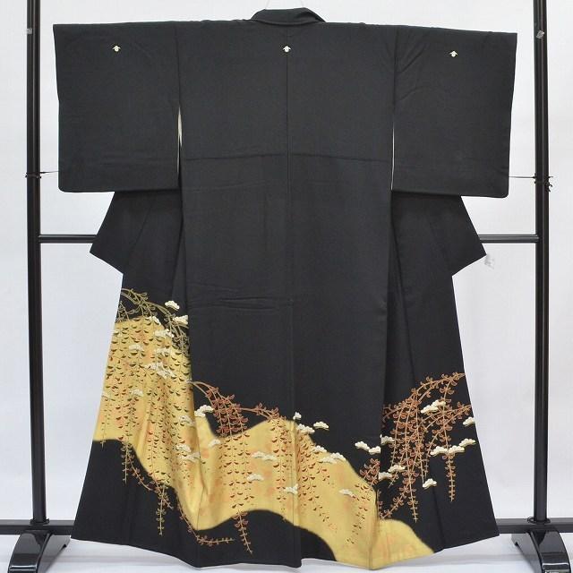 リサイクル着物 黒留袖 中古 正絹 仕立て上がり 五つ紋 比翼付き