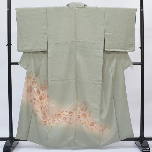 リサイクル着物 付下げ訪問着 中古 正絹 仕立て上がり 袷 スワトウ刺繍