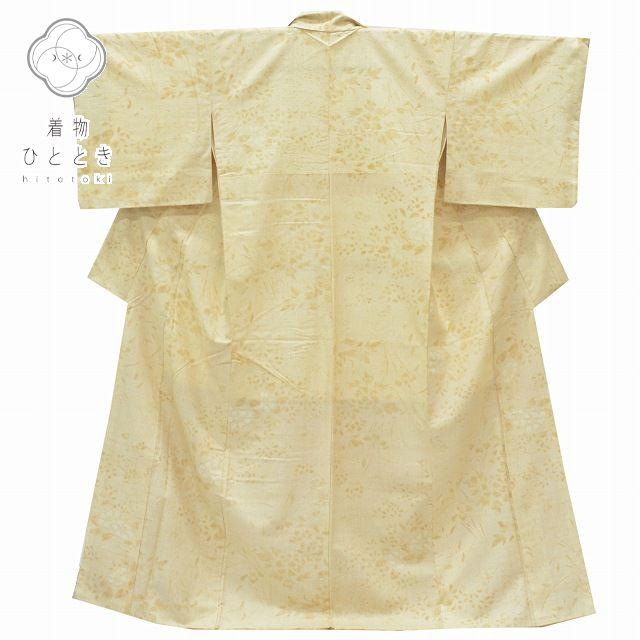 【春】21254o 塩沢紬　花植物模様　正絹　紬　リサイクル　着物 春】21254o 塩沢紬 花植物模様 正絹 紬 リサイクル 着物