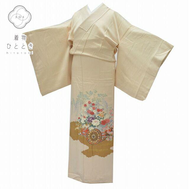 正絹 一つ紋付 色留袖 裄丈71 お着物 未使用