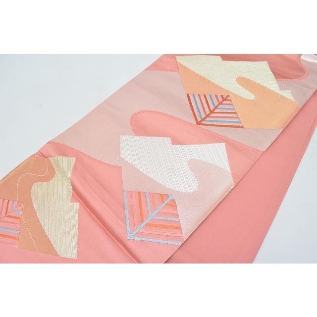 袋帯 中古 リサイクル正絹 仕立て上がり 訪問着 付下げ 着物 ピンク系  