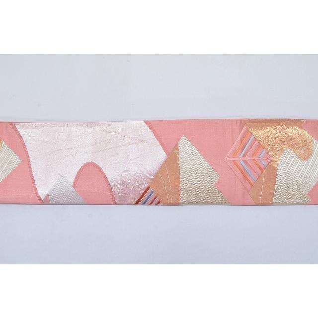 袋帯 中古 リサイクル正絹 仕立て上がり 訪問着 付下げ 着物 ピンク系  