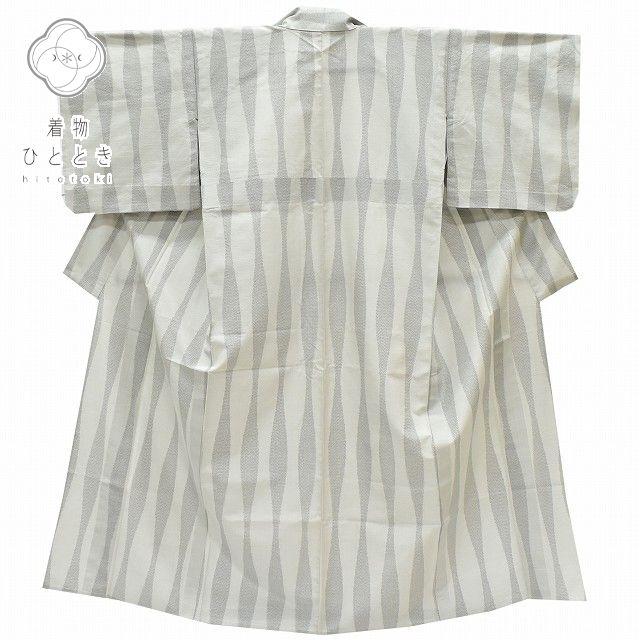 グレー系花柄紬着物 155.5cm