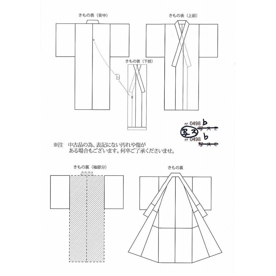 リサイクル着物 浴衣 中古 単品 男性 メンズ 仕立て上がり 古典 綿 夏 ゆかた rr0498b｜hitotoki｜04