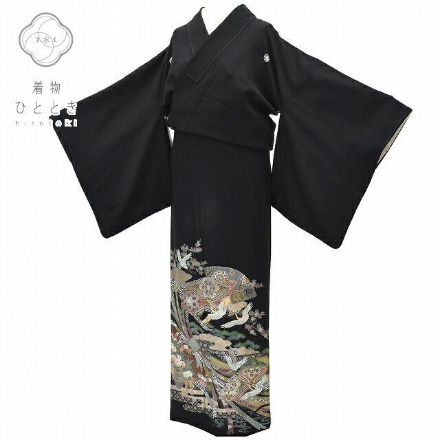 美品】正絹五つ紋比翼仕立て留め袖絵羽模様高級和刺繍
