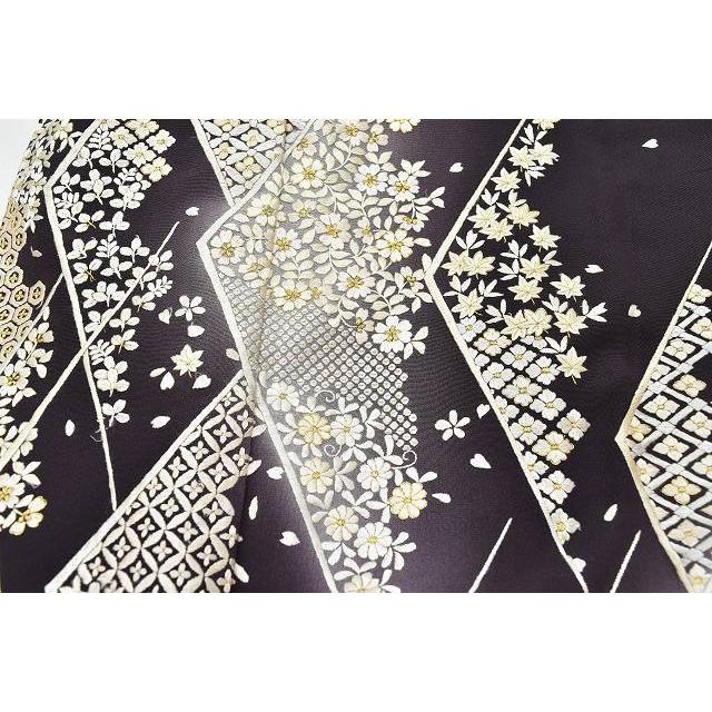訪問着 中古 正絹 仕立て上がり リサイクル着物 母 30代 40代 50代 大人 フォーマル 礼装 刺繍 袷 紫系 七宝 花文様 rr0877a57 着物ひとときの画像