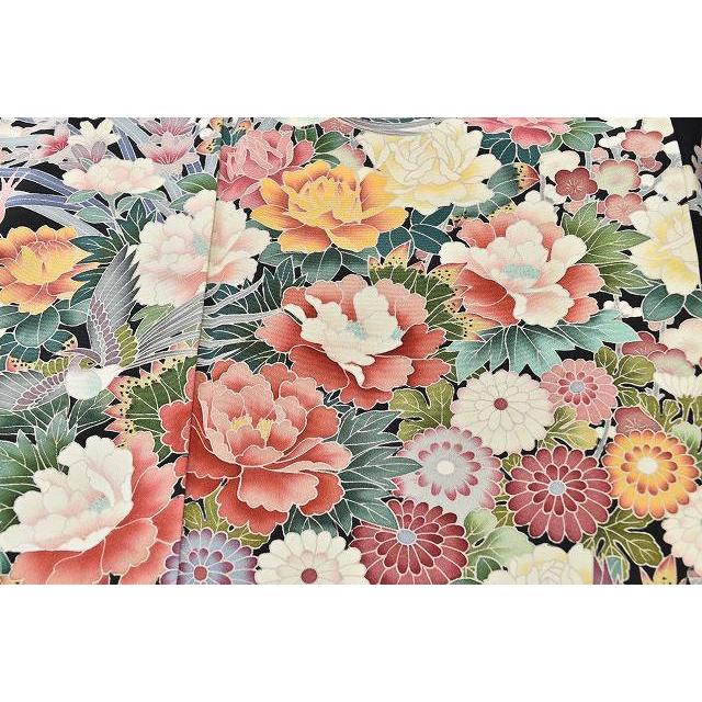 リサイクル着物 黒留袖 中古 正絹 五つ紋 比翼付き 結婚式 加賀