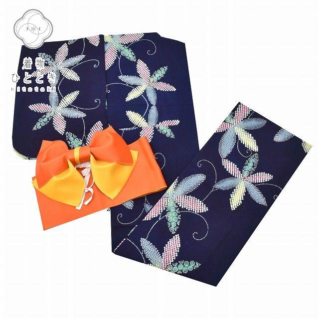 浴衣 作り帯 セット レディース 夏物 リサイクル着物 綿 コーマ地 花火 