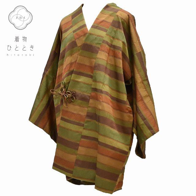 リサイクル着物 道中着 中古 正絹 袷 ふくれ織 着物衿 ロング 塵除け 