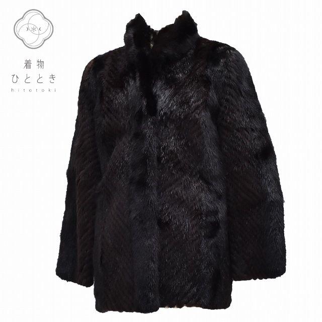 4-10イ10【着物◆雫庵】防寒対策ミンク毛皮和装コート薄茶【換金処分ＳＡＬＥ】 sankyo shokai [10%オフクーポン]毛皮 ファー ミンク ノーカラー