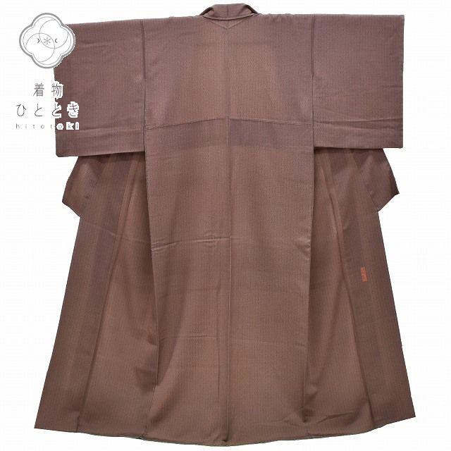 Y3938◇美品 正絹 仕付け糸付 手縫い仕立て 小紋 着物 正絹 夏着物 絽 小紋 しつけ糸付き 手縫い仕立て 花 古典柄 ネイビー