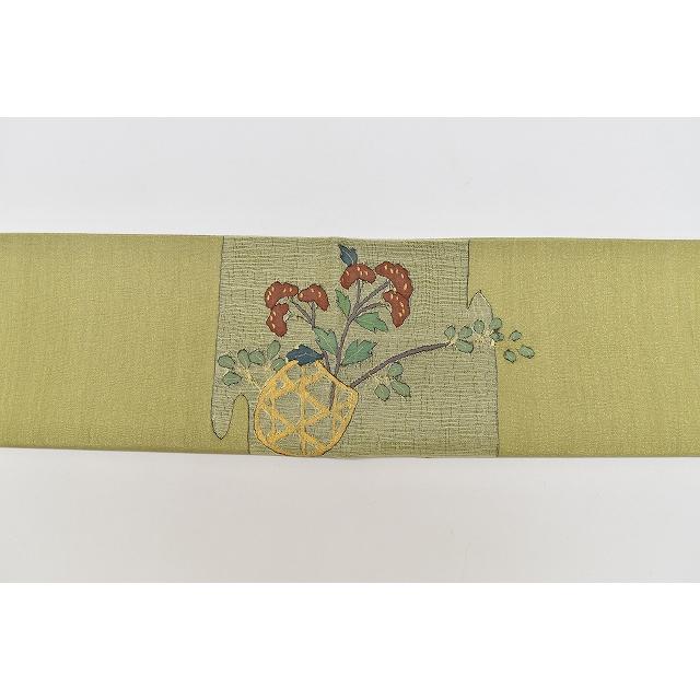 平和屋本店□最高級 久保田一竹 太鼓柄袋帯 開き仕立て 笹竹文 金通し  