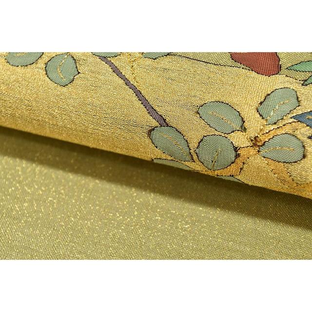 訪問着用 袋帯 正絹 麗花秀文 貝碧箔 Lサイズ F3383 美品 レディース 