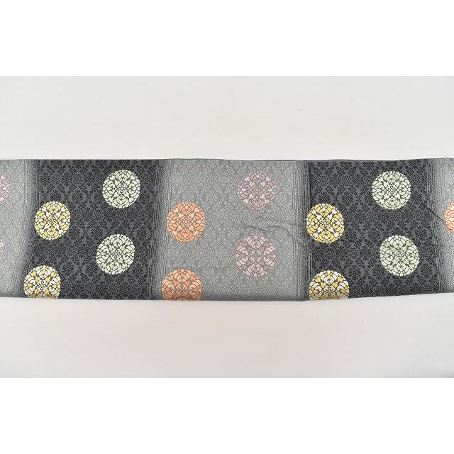 袋帯 未使用 正絹 カジュアル 仕立て上がり お太鼓柄 すくい織 金通し  