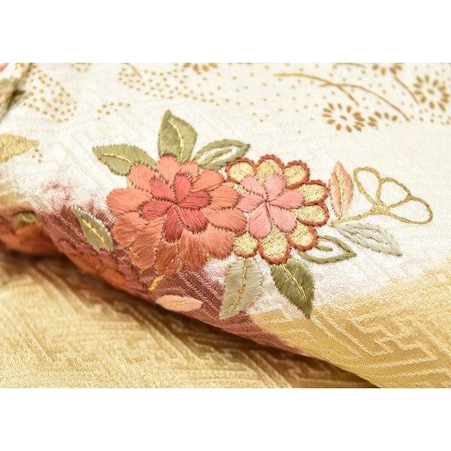 リサイクル着物 付下げ 中古 正絹 仕立て上がり 袷 絞り 鹿の子 刺繍 