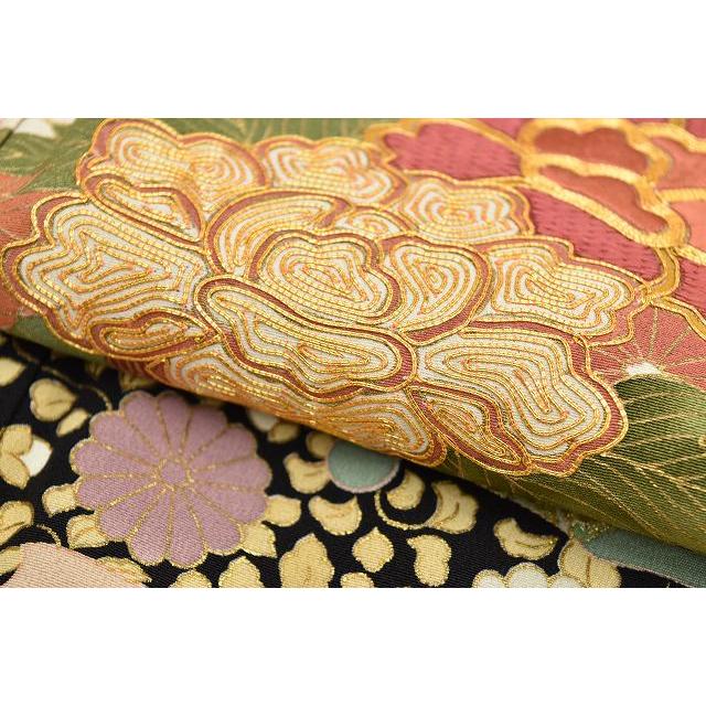 リサイクル着物 黒留袖 中古 正絹 五つ紋 比翼付き 矢車五倍子染 建部