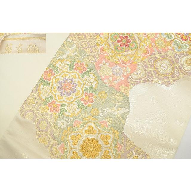 訪問着 袋帯 セット リサイクル 正絹 金駒刺繍 帯締め付き