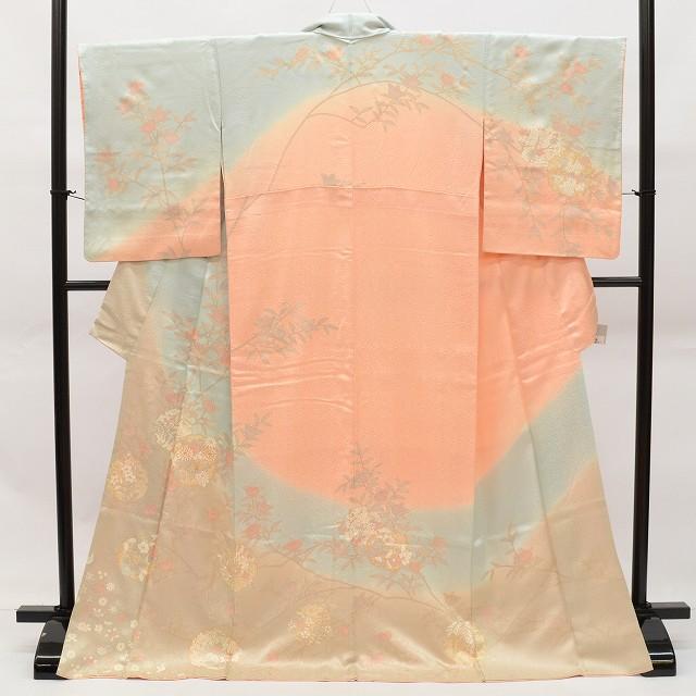 美品 正絹 訪問着 フルセット 金駒刺繍 袋帯 小物 豪華 七五三 母 訪問着 袋帯 セット リサイクル 正絹 金駒刺繍 帯締め付き