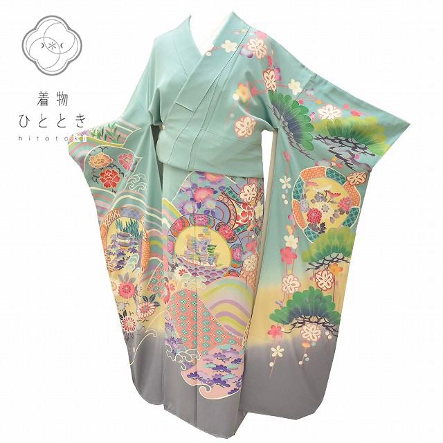 リサイクル着物 振袖 中古 ヴィンテージ振袖 単品 正絹 未使用品 