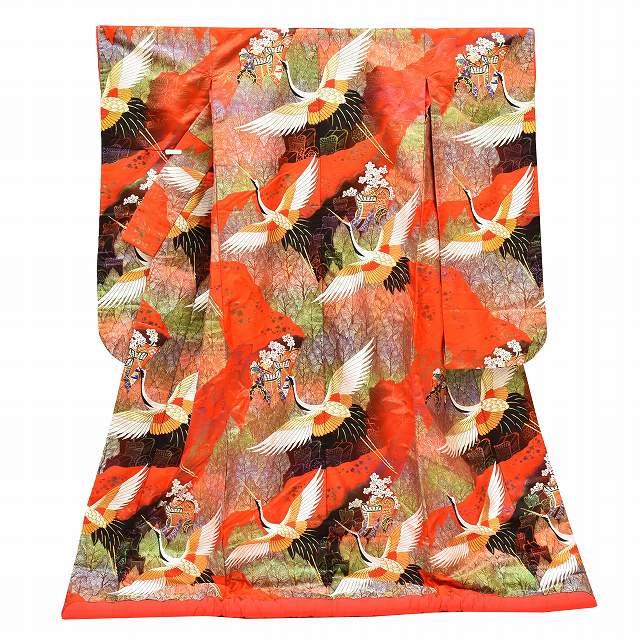 正絹 着物“ハッピーに花咲く桜や蘭と幸せと歓びの連鎖を呼ぶ！”訪問着 P-87 正絹 着物“ハッピーに花咲く桜や蘭と幸せと歓びの連鎖を