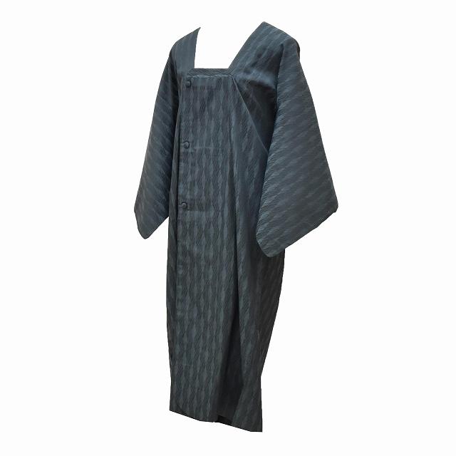 リサイクル着物 雨コート 中古 正絹 リサイクル羽織 道行衿 ロング丈