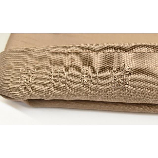 袋帯 中古 リサイクル正絹 仕立て上がり 紬地 洒落袋 蘇州刺繍