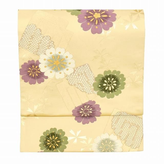 袋帯 中古 リサイクル正絹 仕立て上がり 西陣織 引箔 唐織 証紙