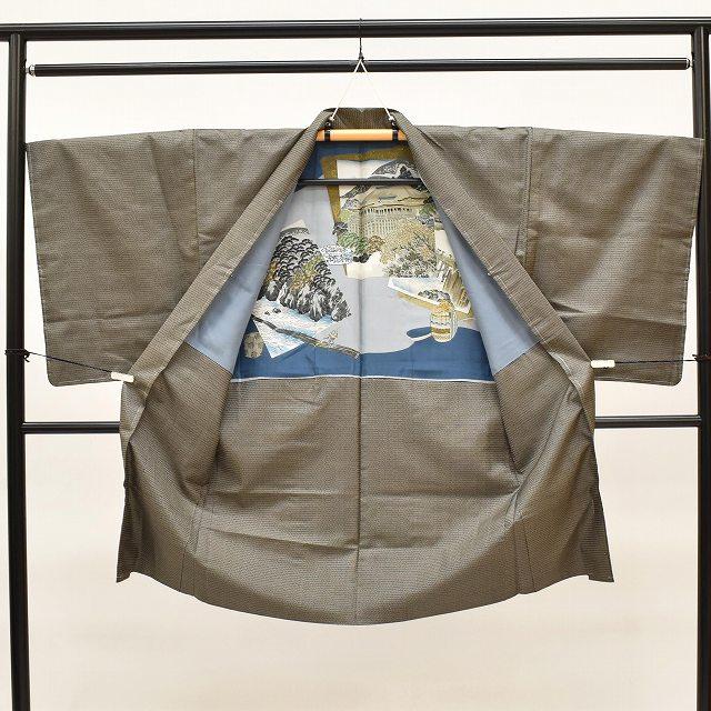 リサイクル着物 アンサンブル 中古 男性 着物 羽織 大島紬 正絹 美品