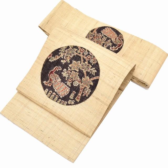 名古屋帯 中古 リサイクル 夏物 夏帯 絹 麻 九寸 リサイクル名古屋帯  