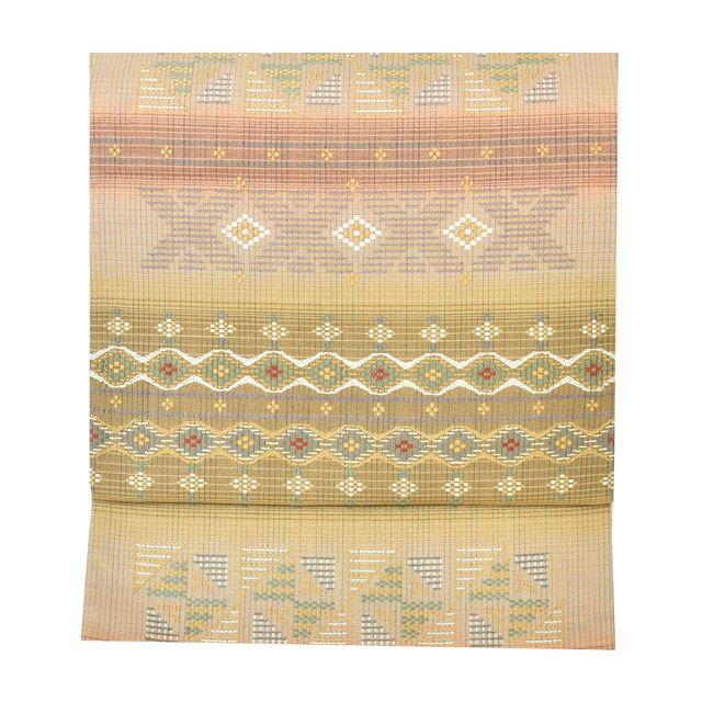 【美品】 開き名古屋帯 逸品 正絹 【中古】 美品 開き名古屋帯 逸品 龍村美術織物 彩貝文 金糸 黒 正絹 中古