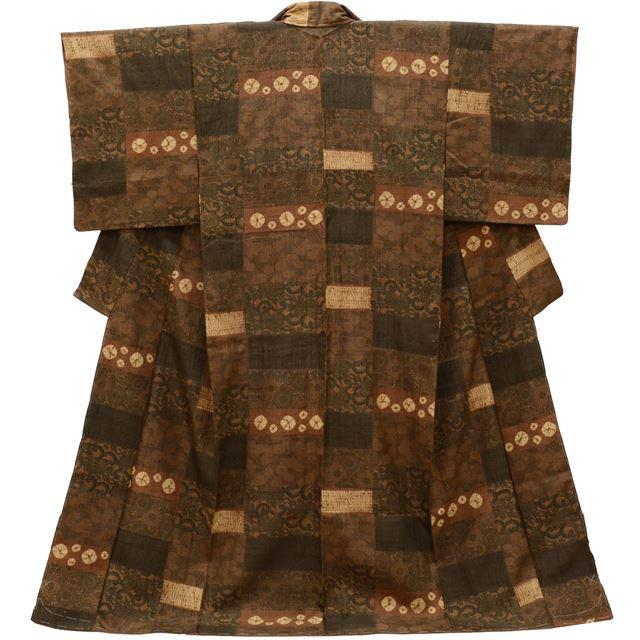 リサイクル着物 真綿紬 中古 正絹 クリーニング済 伝統工芸作家 七代目