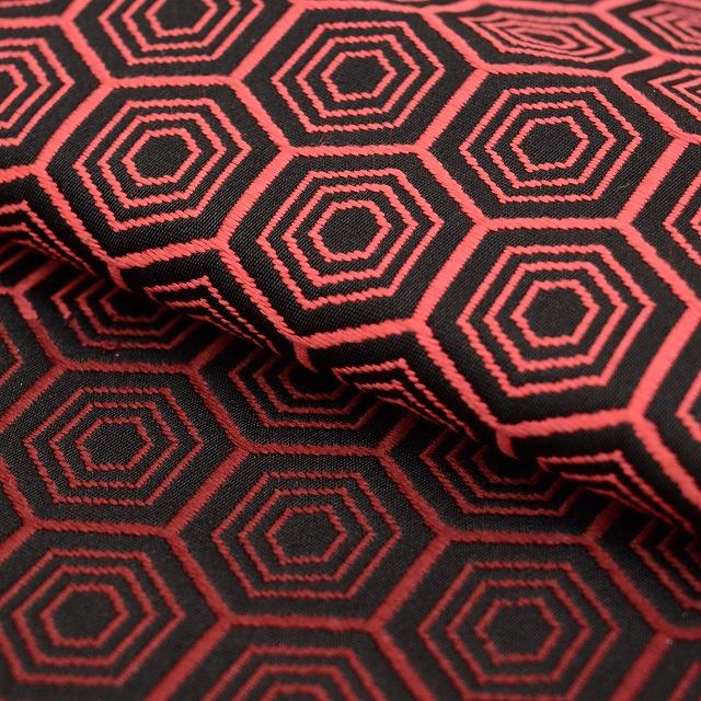 袋帯 正絹 リサイクル袋帯 仕立て上がり 黒色系 亀甲文様 六通柄 洒落  