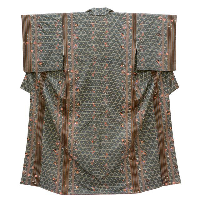 小紋 中古 正絹 美品 未使用品 仕立て上がり リサイクル着物 お洒落 街 
