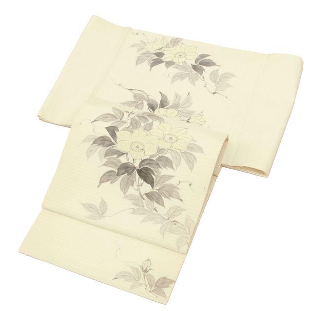 6-12 夏帯 夏物 名古屋帯 九寸 美品 正絹 着物 名古屋仕立て 夏帯 麻 名古屋 九寸 新品 夏九寸名古屋帯 グリーンのぼかし地に