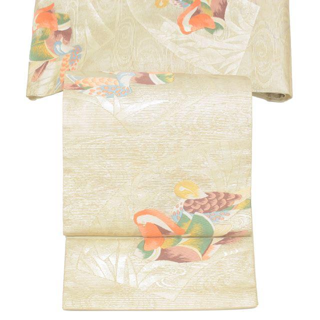 袋帯 夏物 夏帯 正絹 リサイクル袋帯 仕立て上がり 中古 tt0730b 着物  