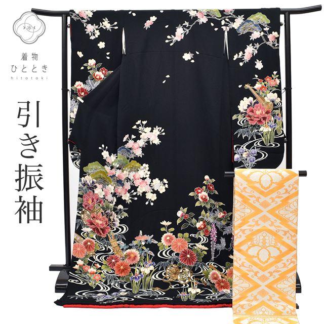 リサイクル着物 引き振袖 丸帯 2点セット 正絹 tt0855b 着物ひととき 