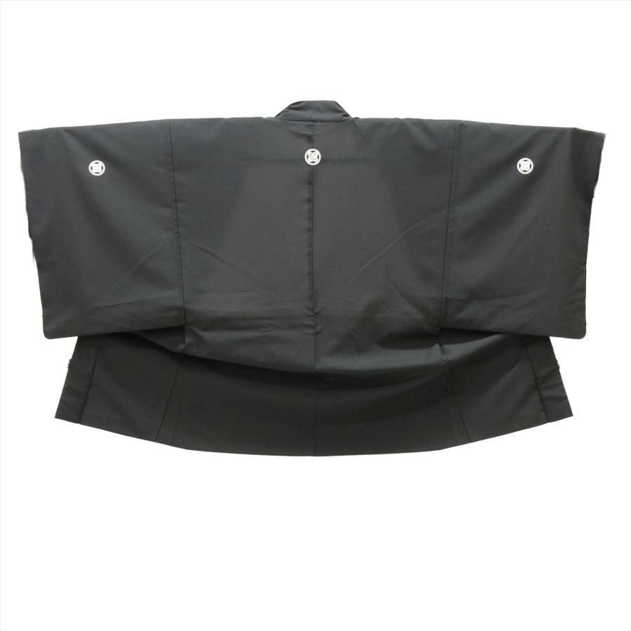 紋付袴 セット 黒紋付 着物 羽織 袴 長襦袢 男性 化繊 身丈138.5cm M