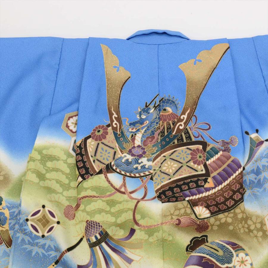 七五三 男の子 5歳 2点セット 化繊 着物 羽織 美品 仕立て上がり