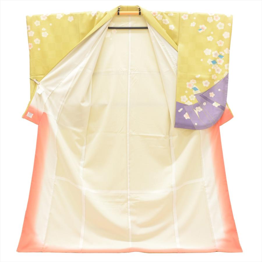 二尺袖 化繊 身丈168.5cm LL 裄66.8cm 美品 小振袖 リサイクル着物 