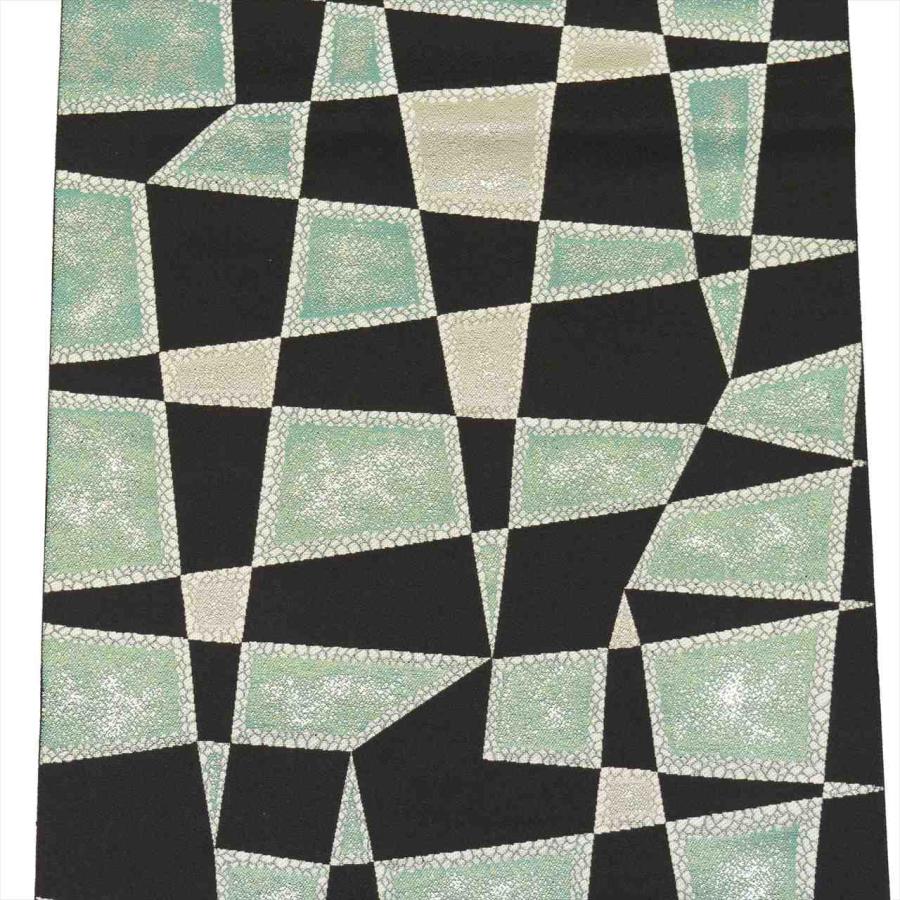 洒落袋帯　黒系　全通柄　長嶋成織物　証紙あり 洒落袋帯 黒系 全通柄 長嶋成織物 証紙あり 20％OFF】 袋帯 交織