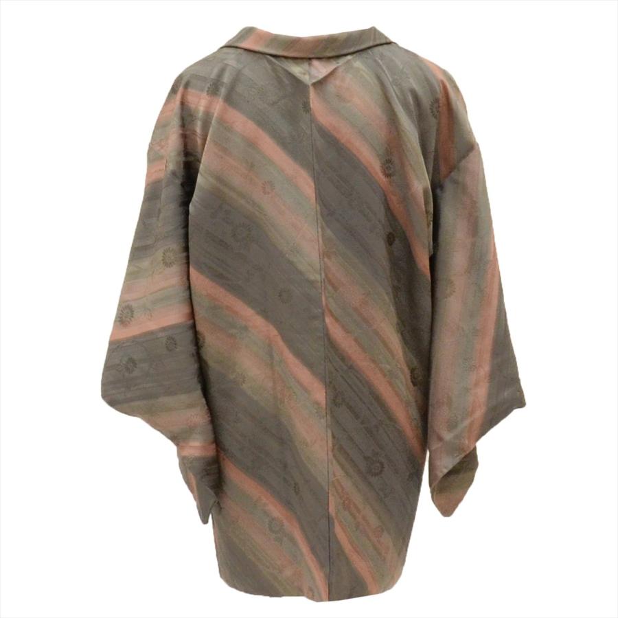 羽織 正絹 身丈79cm 裄63cm グレー色系 花唐草文様 未使用品 美品