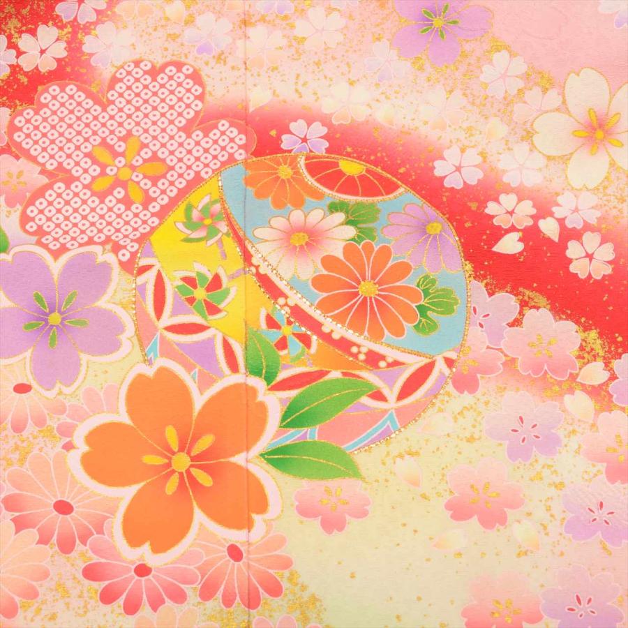 正絹 七歳 祝い帯 七五三 橙色 花柄 仕立て上り 女の子 【公式通販】